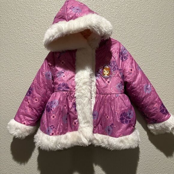 NWOT Disney Princess Sofia Puffer Jacket Size 4 - Picture 1 of 9